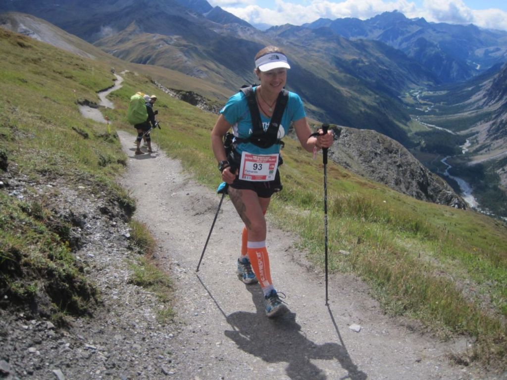 Subiendo un tramo de la UTMB